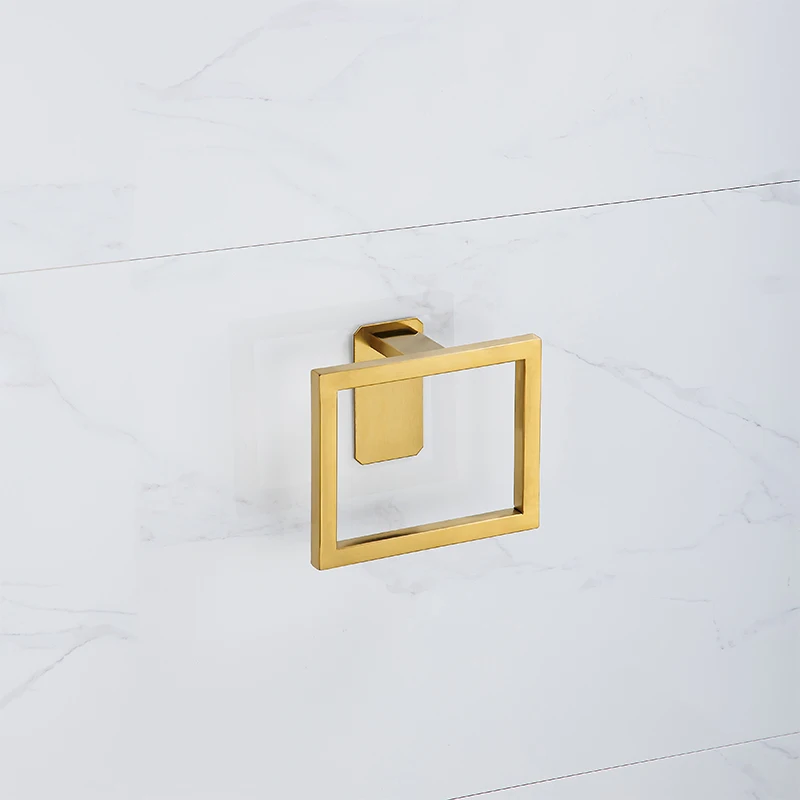 YCRAYS Golden No Drilling Bath Hardware Sets Toilet Paper Holder Towel Rack Bar Rail Robe Hook For Bathroom Products Accessories