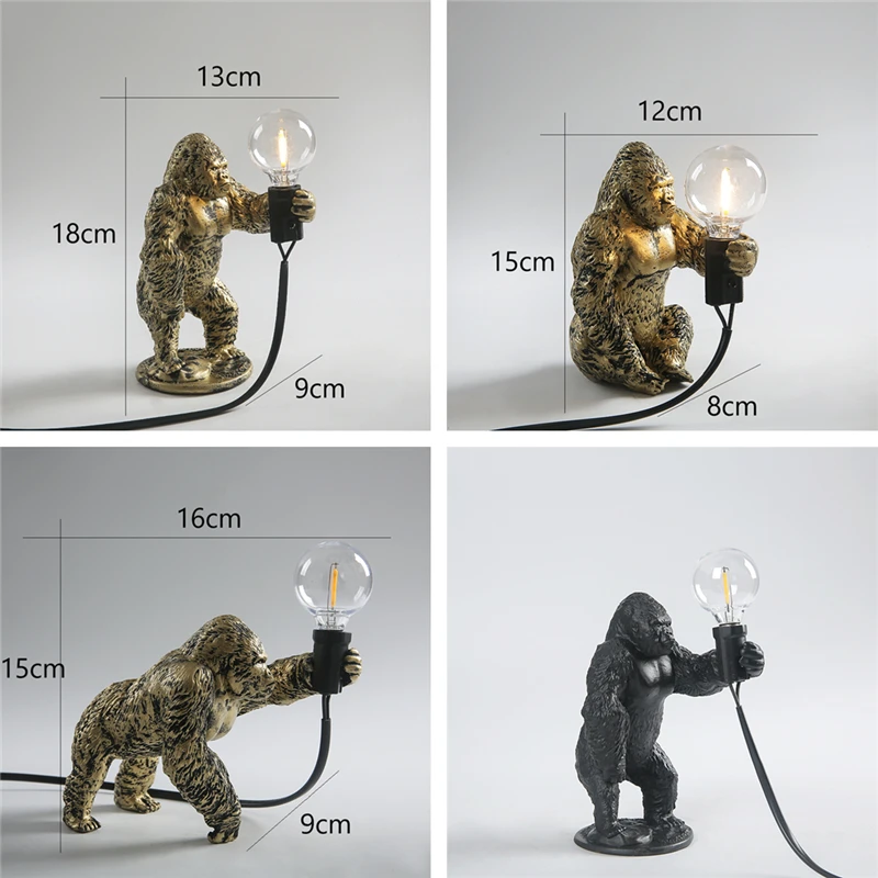 Table Lamps Nordic King Kong Resin USB Customizable Animal Lamps