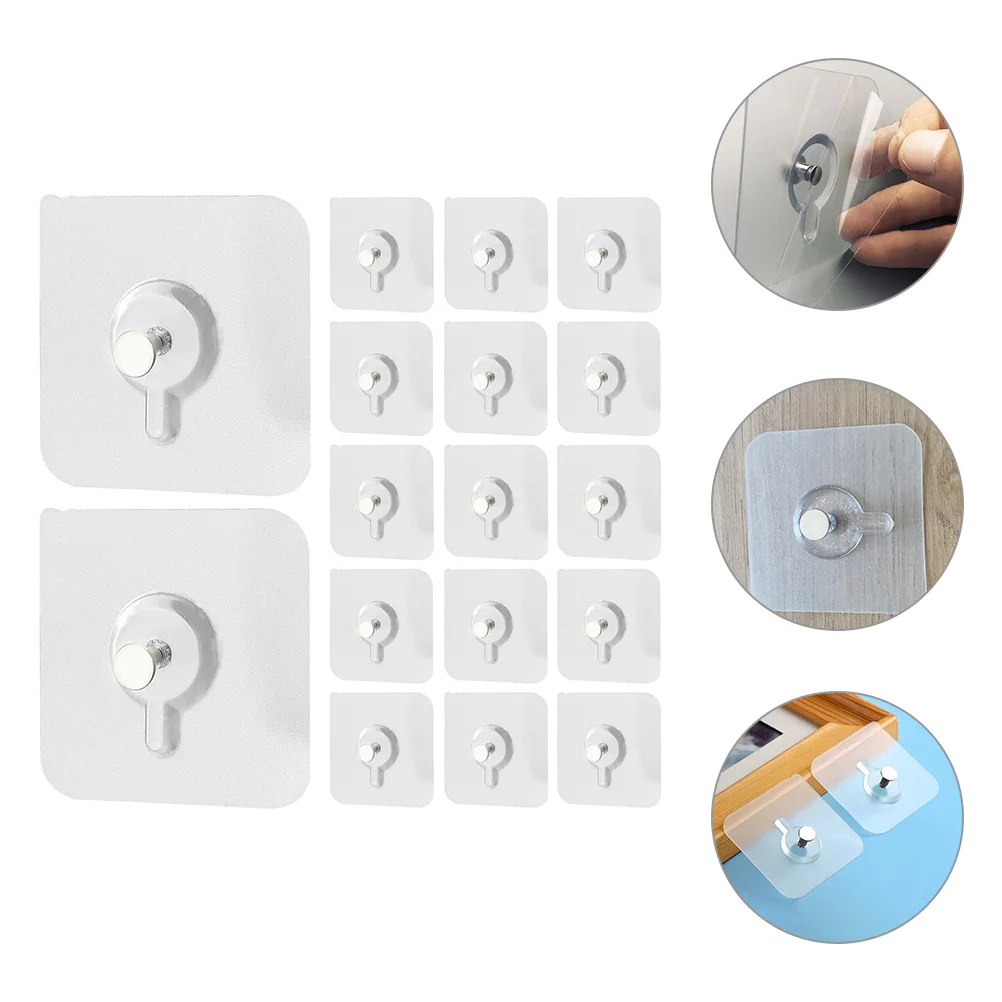 

20pcs Adhesive Pictures Hooks Heavy Duty Wall Hooks Strong Adhesive Hooks Towel Hangers
