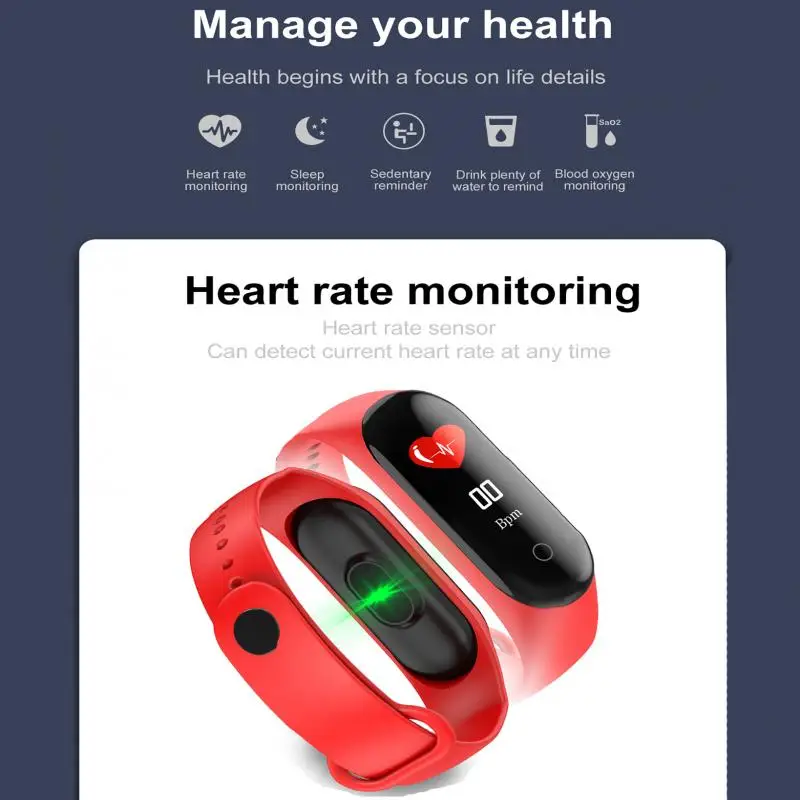 M4 Smart Bracelet Sports Waterproof Smart Watch Smart Electronic Bracelet Pedometer Fitness Tracker Blood Pressure Monitor