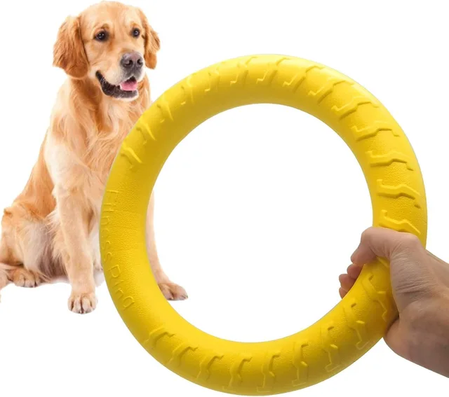 Durable Dog Flying Disc Chew Toy - Floating Fetch Toy for Medium/Large Aggressive Chewers, Interactive Pool Toy for Training & T