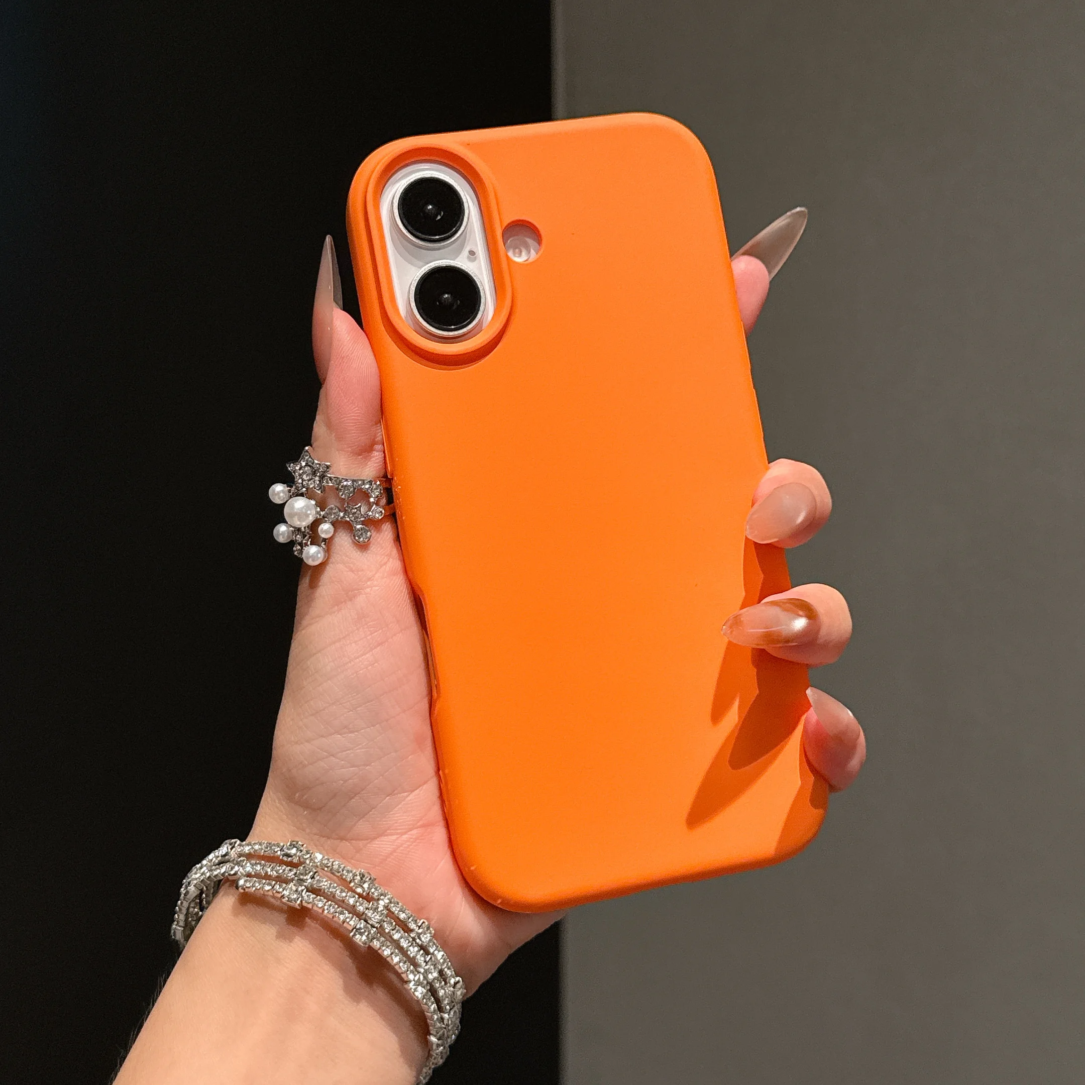 Vibrant Orange Non-Slip Liquid Silicone Phone Case