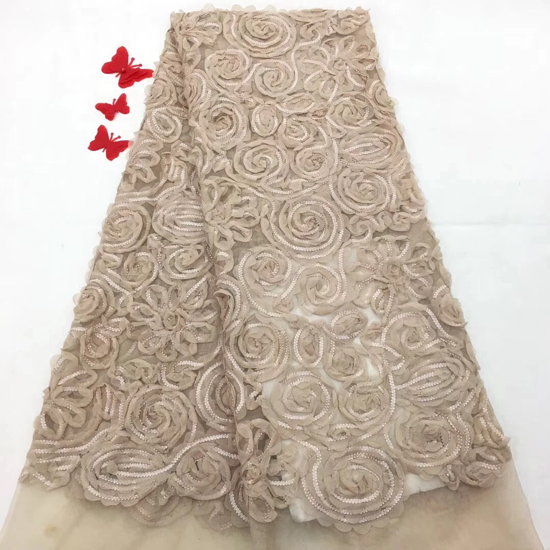

2018 African Lace Fabric Embroidered Nigerian Laces Fabric Bridal High Quality French Tulle Lace Fabric for wedding R93