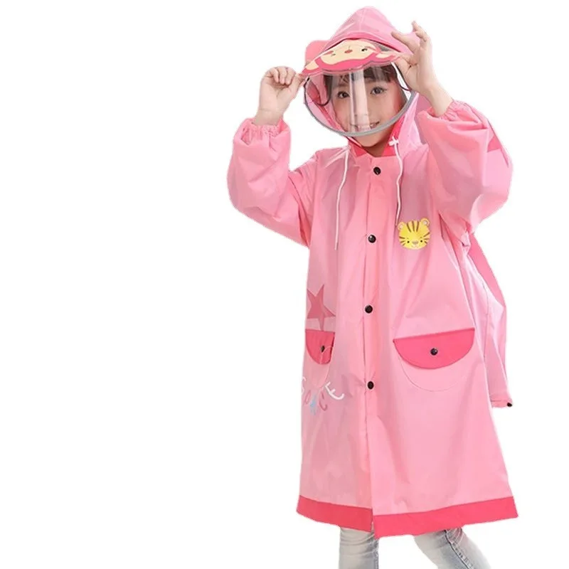 

Children's Raincoat Waterproof Thickened Durable School Use Full Body Primary School Students with Backpack Position