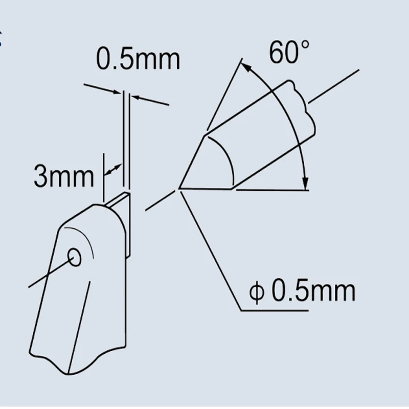 블레이드 콘 팁 기계식 외경 마이크로미터 얇은 시트 뾰족한 끝 크림핑 와이어 헤드 단면 평평한 작은 간격 깊이