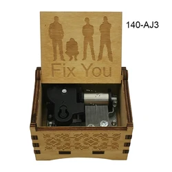 Classic Melody Wooden Music Box - Decorative Ornament Gift (140 - AJ3)