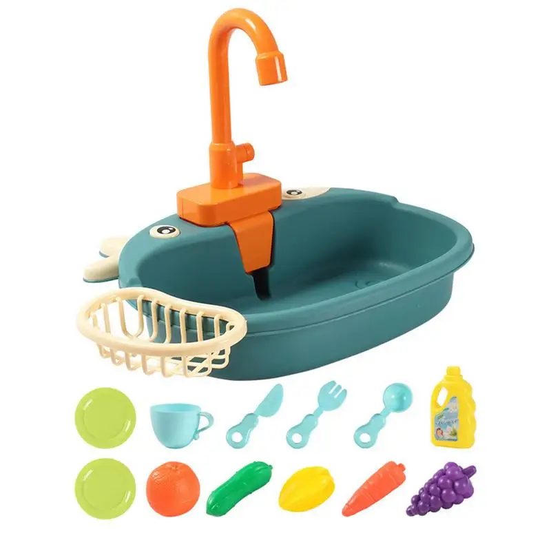 

Kitchen Sink Toys Toddler Faucet Toy Kit Children Heat Sensitive Toy Kitchen Set Toys With Automatic Water Cycle System For Boys