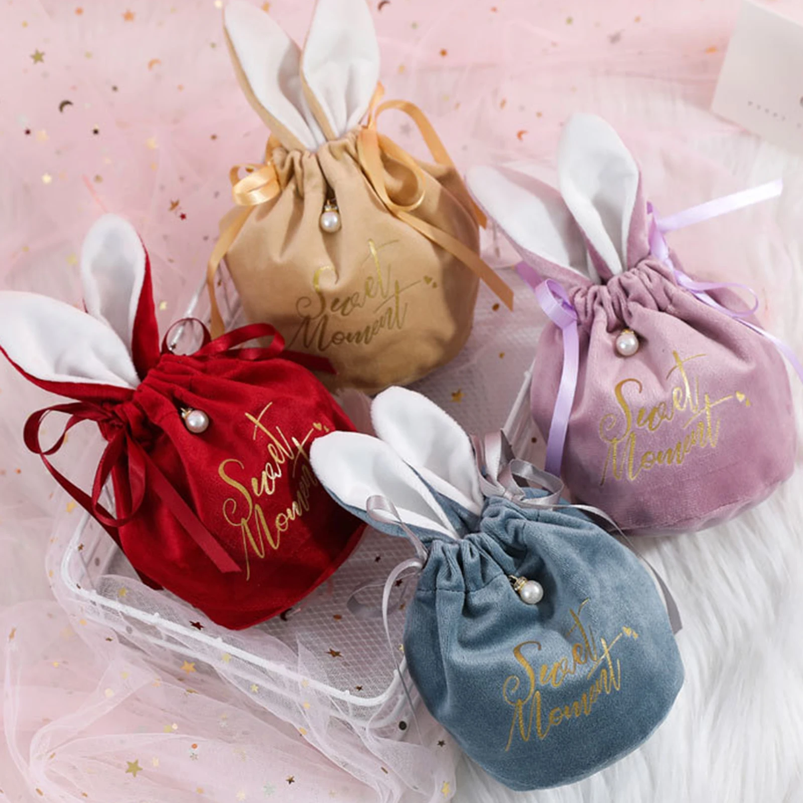 

Easter Bunny Packaging Bag Wedding Candy Bag Velvet Portable High-End Candy Bag Wedding Wedding Return Gift Empty Box