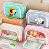 Snoopy Kawaii Pencil Case 3 Layers Pen Bag Large Capacity Korean Organizer Pouch for Student Back To School Supplies Stationery 1