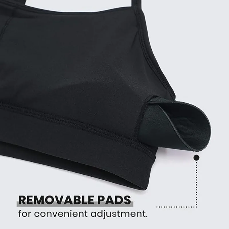 Women lingerie bra womens flow Y back sports bra padded racerback low impact spaghetti thin strap workout yoga bra