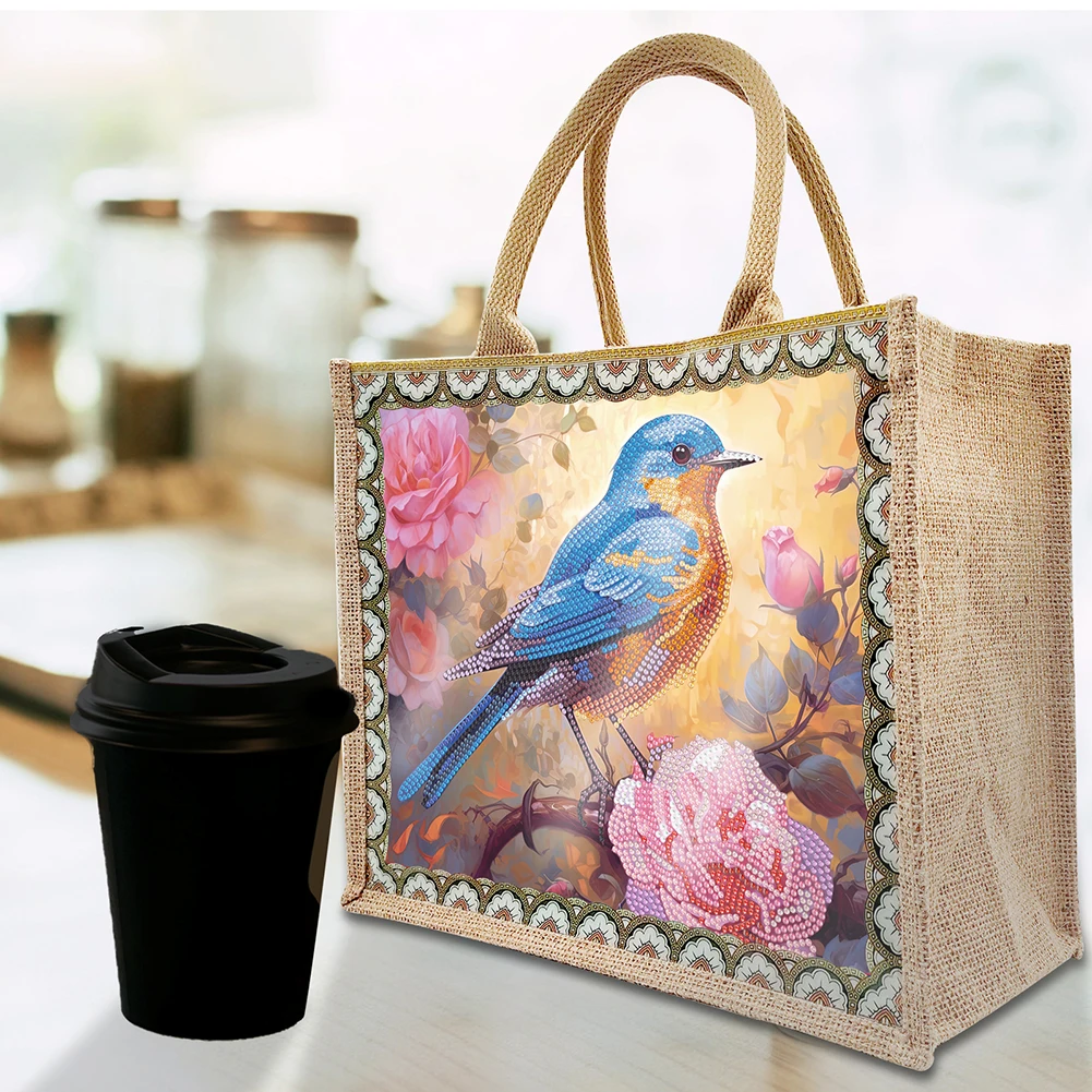 DIY Diamond Art Bags Replaceable Canvas Linen Diamond Painting Grocery Bags  Elk Diamond Painting Tote Bag for Women Adults Craft