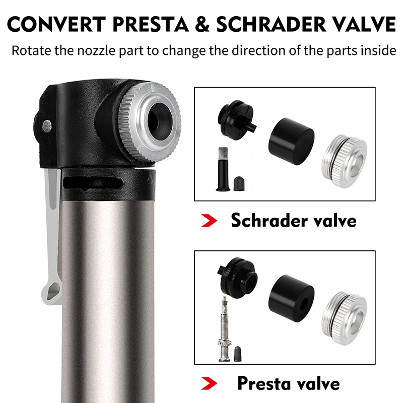 WEST BIKING Bike Pump 120PSI Portable Bicycle Pump Schrader&Presta Valve Bike Tire Inflator Hand Pump MTB Road Bike Accessories