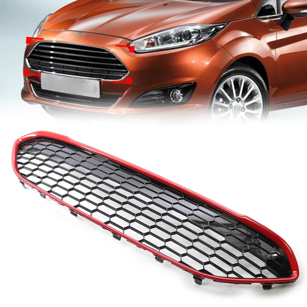 

Car Front Bumper Honeycomb Grille Radiator Mesh Grill For Ford Fiesta MK7.5 2013 2014 2015 2016 2017