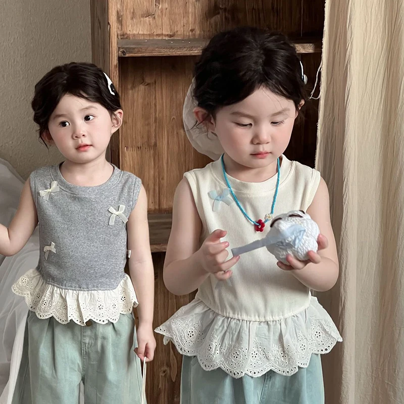 Girls Summer Sleeveless Cotton T-Shirt