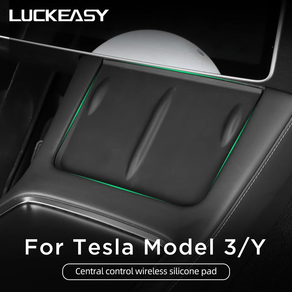 Wireless Charging Pad Interior Accessories For Tesla Model 3 Model Y-Silicone Anti-Skid Pad Type Model3 Car Phone Wireless Charging Pad wireless charging pad