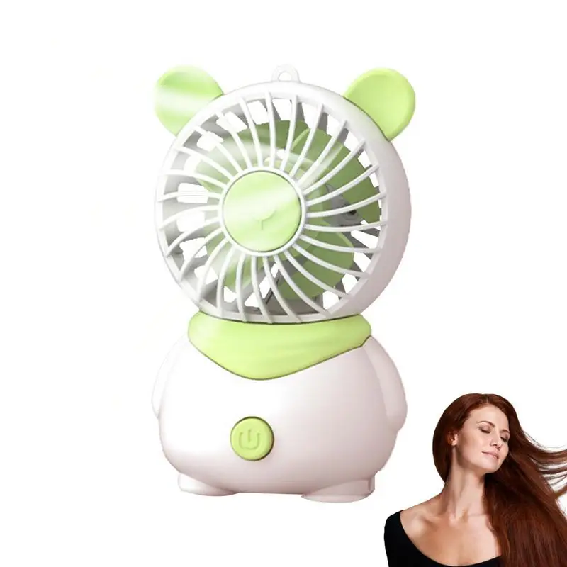 

Cute Desk Fan Small Portable Fan Handheld Pig Design 4 Fan Leaves USB Rechargeable Quiet Table Fan For Home Table Handheld