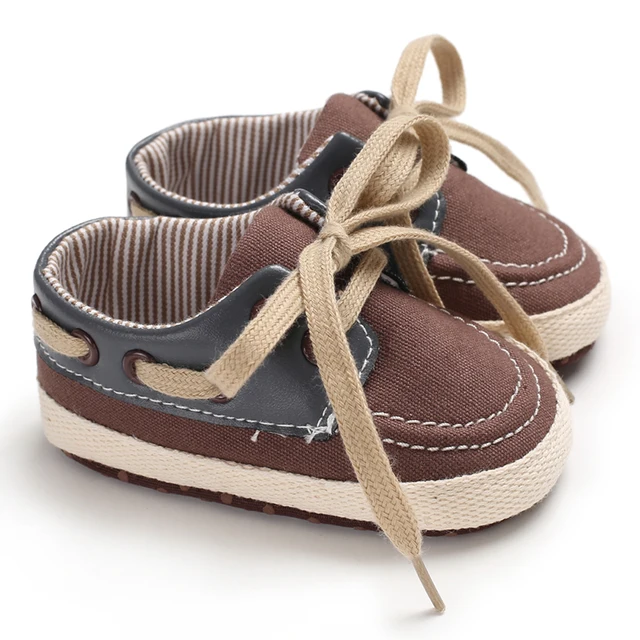 Newborn Baby Prewalker Girls Boys Casual Shoes Leather Non-Slip Soft-Sole Infant Toddler First Walkers 0-18M Baptism B204 brown