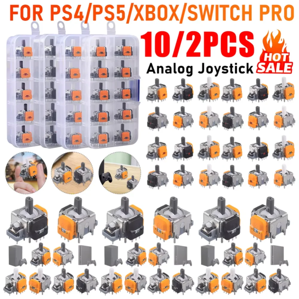 Arcade Joystick Game Joystick Joystick Module Hall Electromagnetic Joystick Gaming Handle Hall Rocker Thumb Sticks Joystick Rocker Module for PS4 PS5 Xbox Switch Pro 2 10pcs
