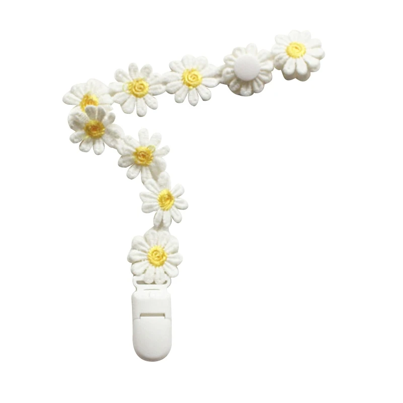 Baby Pacifier Clip Small Daisy Lace Newborn Kids Infant Toddler Nipple Soother Anti Lost Holder