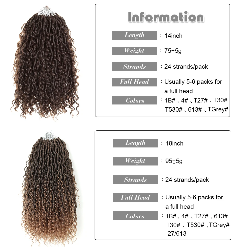 Synthetic New Goddess Locs Crochet Hair River Fauxs Locs Braiding With Curly Hair In Middle And Ends Braiding Hair Extensions