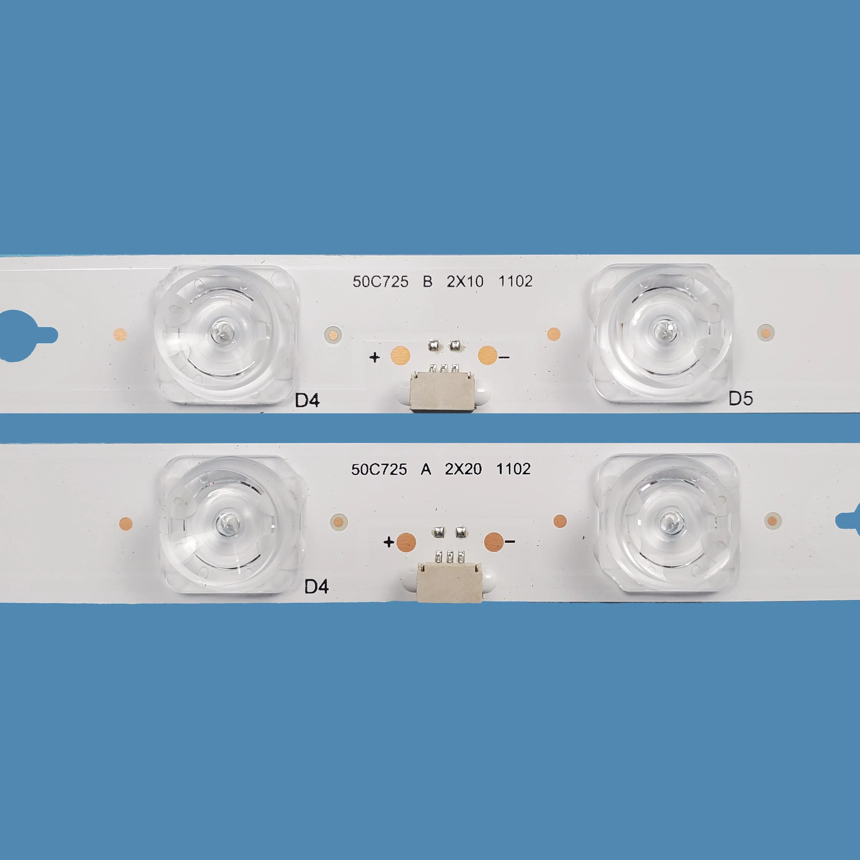 LED strip for 50 inch 50C725 A 2X20/B2X10 1102 20 + 10LED 6V OD20 with blue light 2A2B 4pcs/set led tv