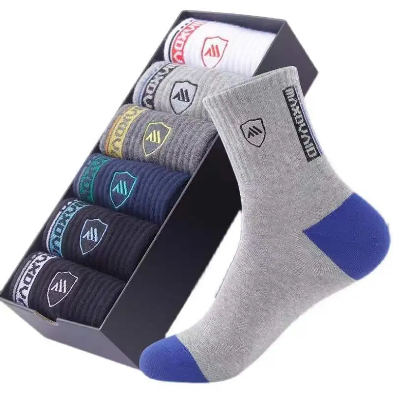 

6 Pairs Breathable Cotton Socks Men Business Socks Stockings Man Novelties Male Sock Men's Funny Ankle Sports Fun Print White