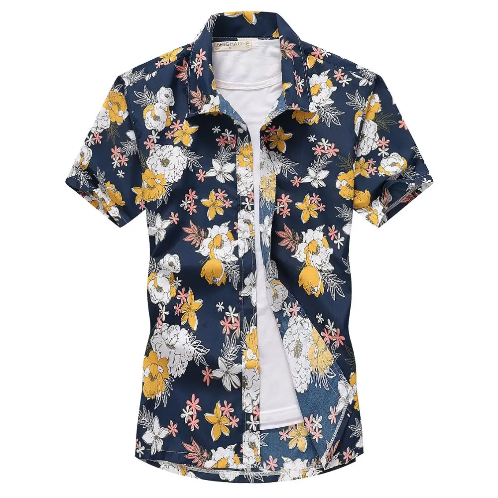 2022 Casual Floral Beach Men's Shirt Summer Short Sleeve Hawaiian Shirts For Men Plus Size Quick Dry Tee Shirt Men Clothes Camis 2