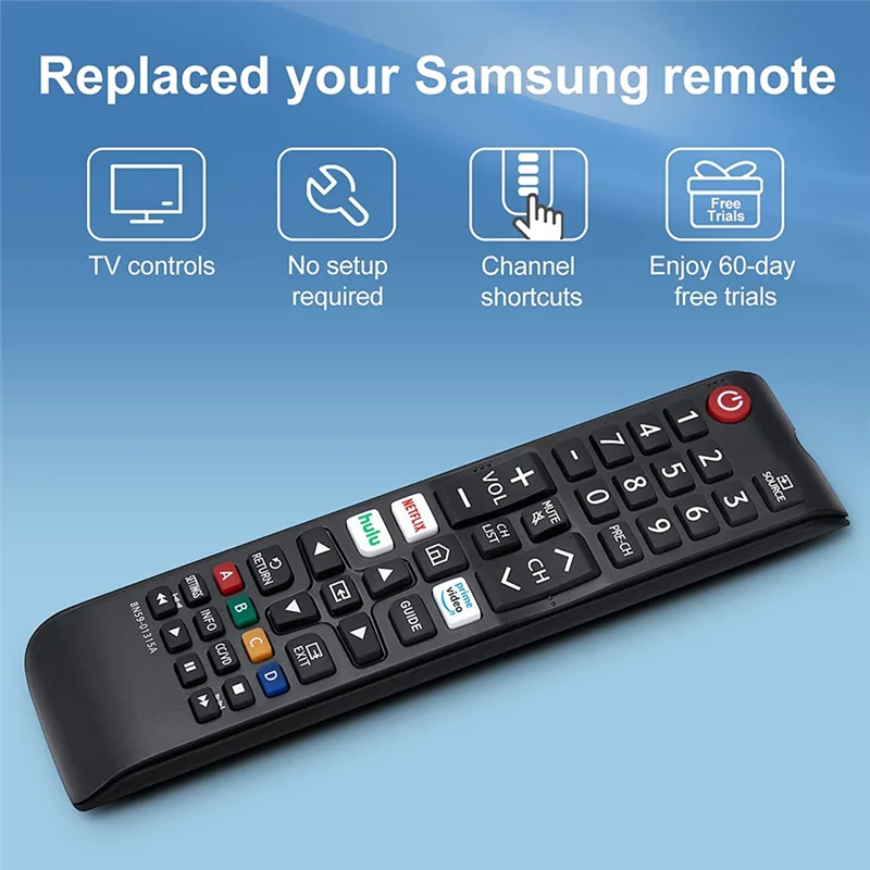 A02R 모든 삼성 TV 리모컨용 범용 리모컨, 모든 삼성 스마트 TV, LED,LCD,HDTV, 3D, 시리즈 TV와 호환되는 교체품