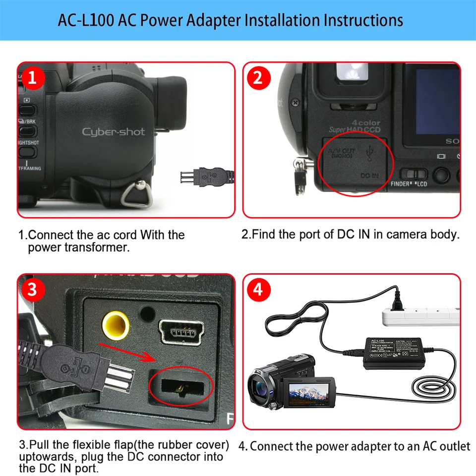 AC-L100C ソニーカメラ AC-L10A L10B L15 電源アダプタ NX100 AX2000