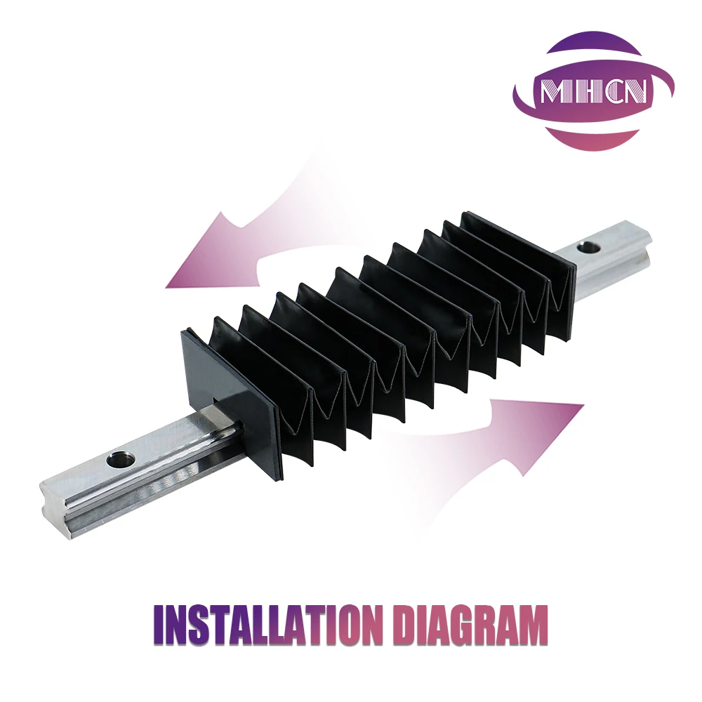 MHCN 1PC 1050-2000mm 더스트 커버 HGR15 HGR20 HGR25 HGR30 선형 레일, CNC 선형 가이드 오르간 가이드 압축비 10:1