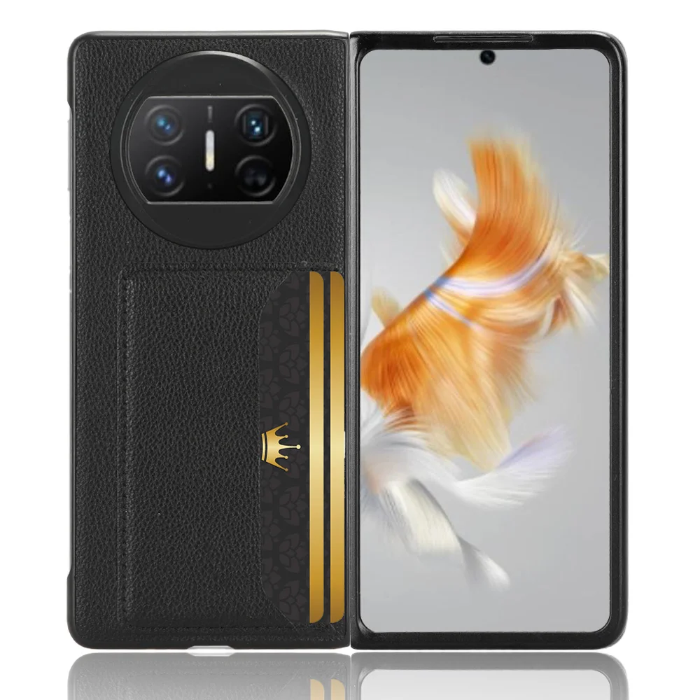 Luxurious Litchi Skin PU Leather & PC Book Cover with Multiple Card Slots