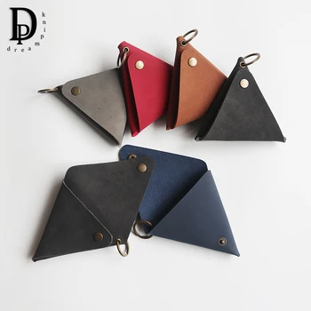 Portamonete portatile in pelle PU Triangolo creativo Custodia per auricolari Custodia per chiavi Anello Business Office Mini portachiavi all'ingrosso 1