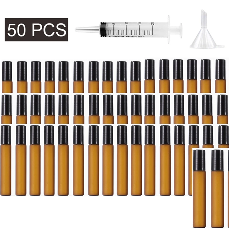 3ml 5ml 10ml Amber Thin Glass Bottle Sample Essential Oil Vials with Metal Ball Roller Brown glass bottle with Funnel Syringe 50pcs 1ml disposable plastic veterinary syringe with needles for pet farm animal cat dog pig cattle sheep horses 2ml 5ml 10ml