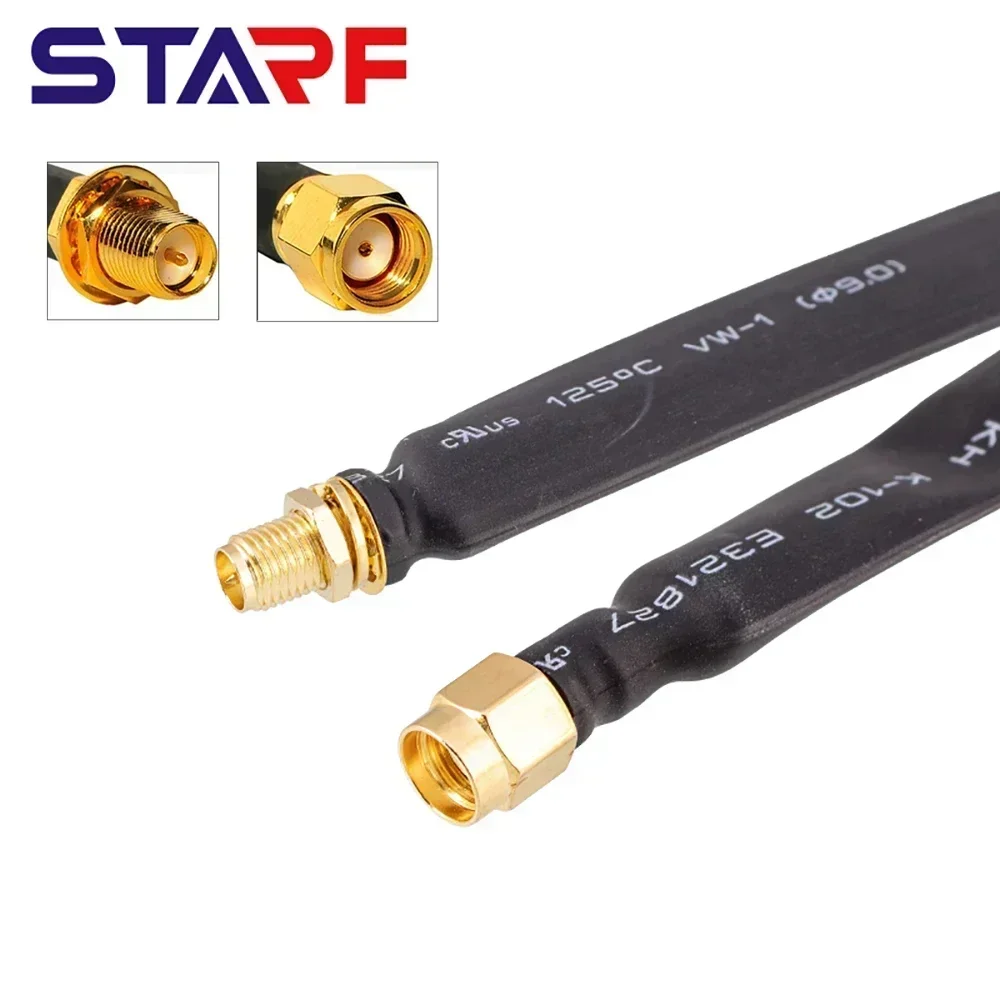80cm Coaxial Extension Cable RP-SMA Male To RP-SMA Female Helium Hotspot Miner Antenna Flat-Window Door Feed Thru