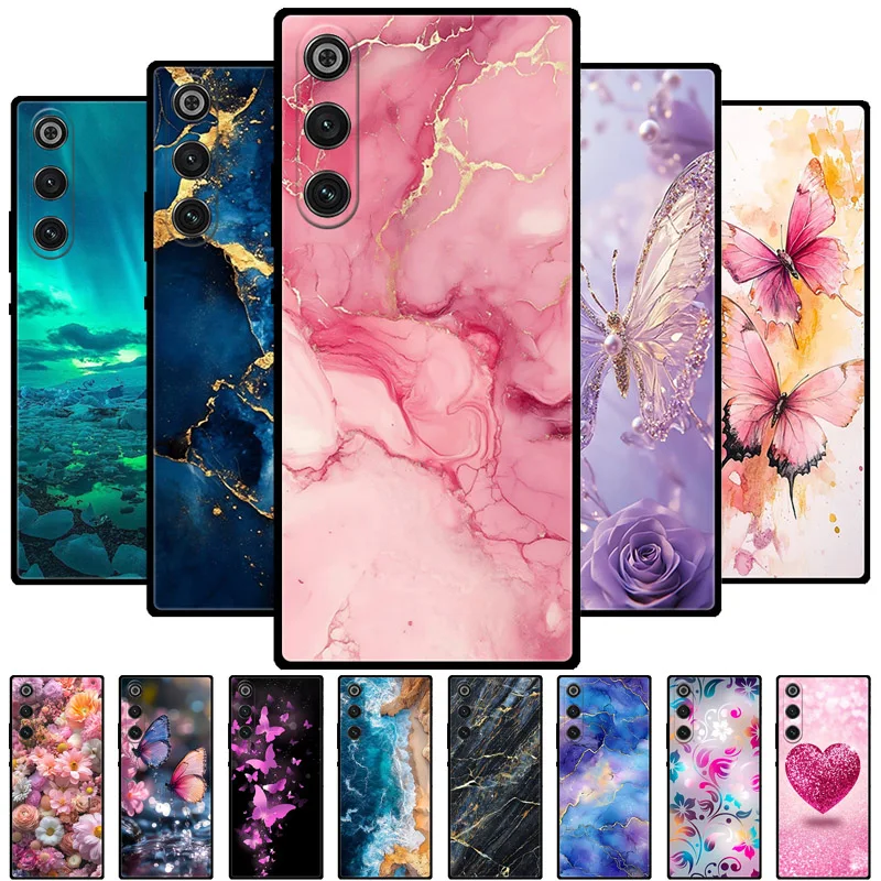 Marble Soft Matte Silicone Back Cover with Full Coverage Protection