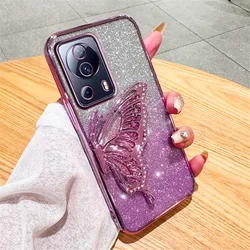 Gradient Butterfly Quicksand Soft Phone Case for Mi 12 12X 12S (4)