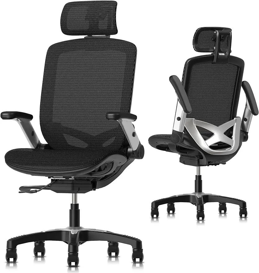 

GABRYLLY Office Mesh Chair, Ergonomic Desk Chair with Upgraded Sliding Seat,Adjustable Flip-up Armrest & 2D Headrest