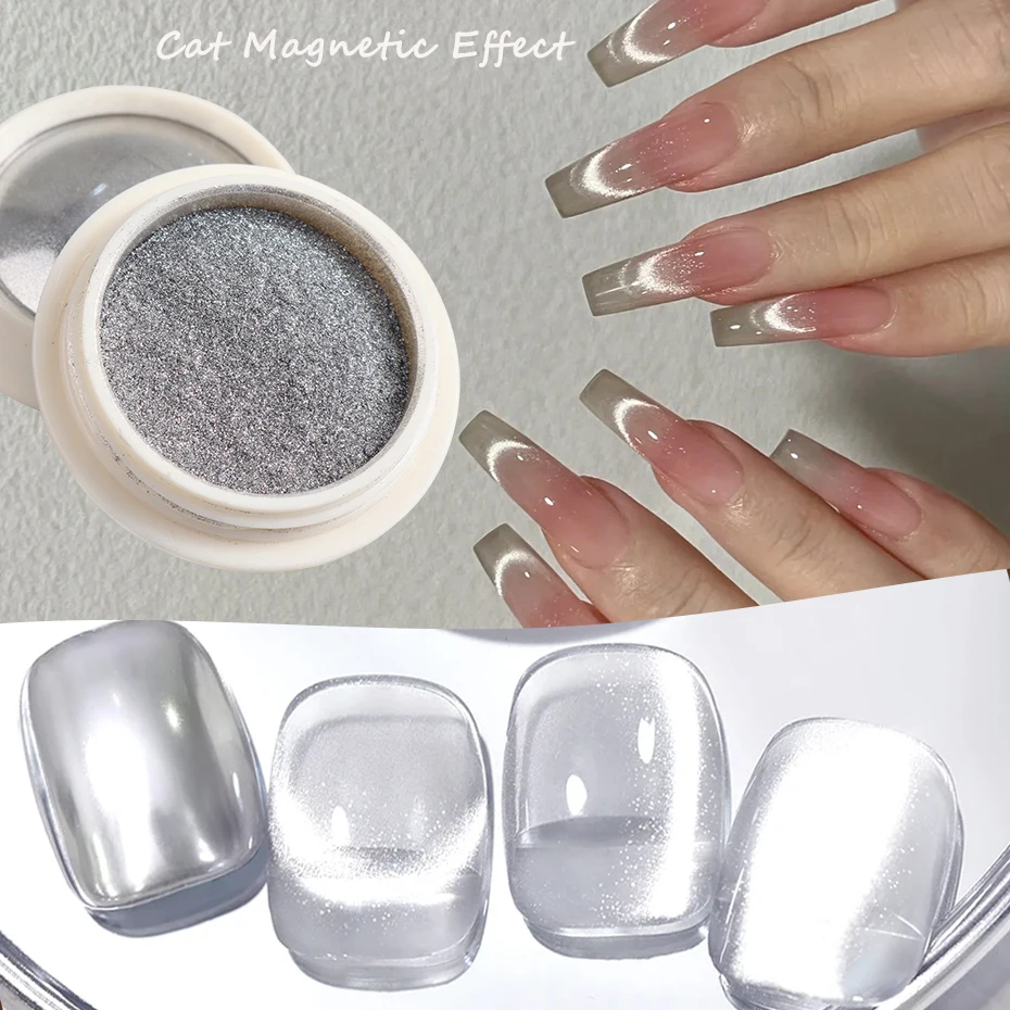Aurora Cat Magnetic Nail Powder Chrome Pigment Metallic Rubbing Dust Chameleon Effect Nail Art Glitter Manicure Decoration nail powder nail pigment nail glitter nail decoration nail decorations