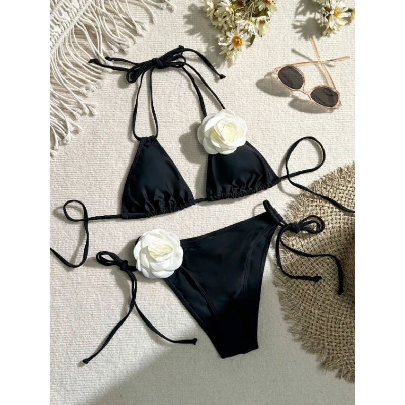 

Новинка 2024, модный трехмерный купальный костюм с трехмерными цветами, сексуальный комплект бикини, женский купальный костюм