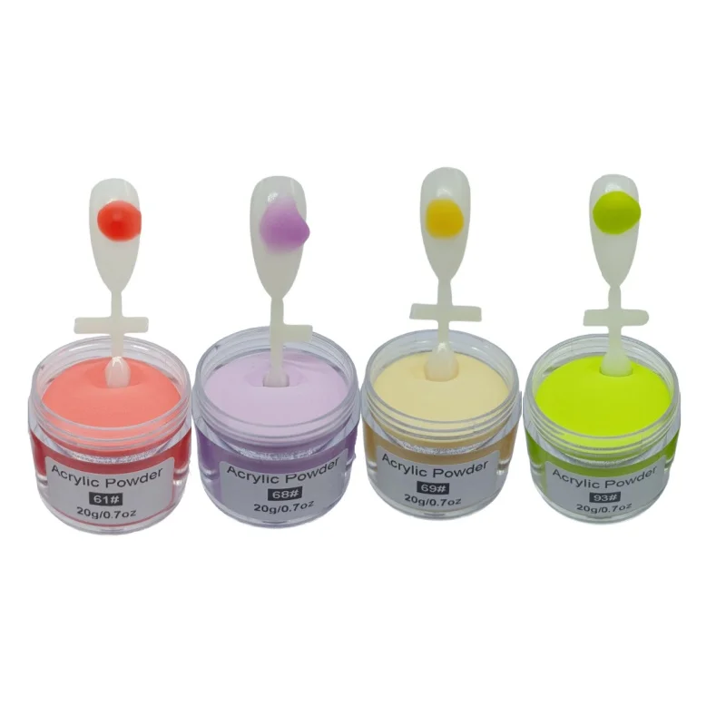 4 pcs Acrylic Nail Powder Set for Acrylic Nail Dipping Extension Carving Home DIY & Nail Salon No Nail Lamp Needed 4*20g/0.7oz 2