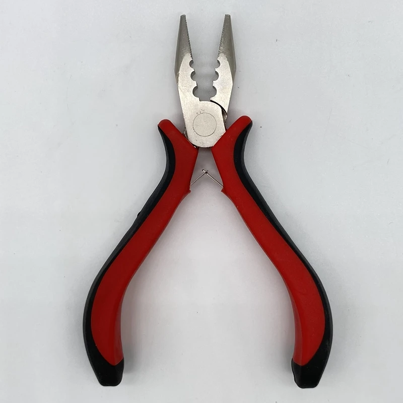 Hair Extension Pliers 1 piece Red handle Carbon Steel Straight Nose Plier