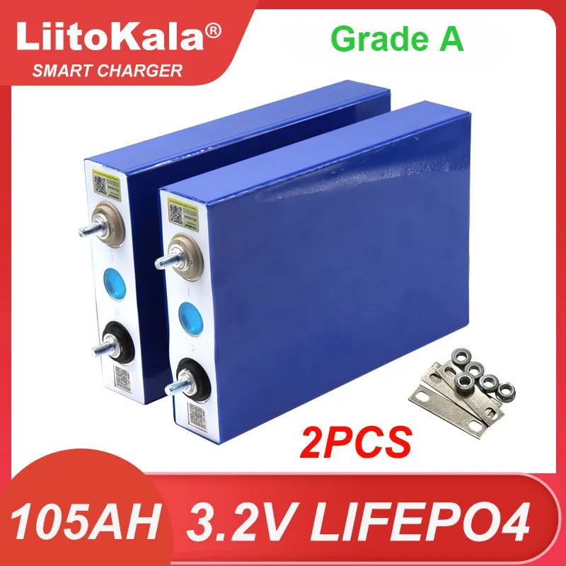 LiitoKala 3.2V 105ah 32ah LiFePO4 battery Lithium iron phospha DIY 12V 24V Motorcycle Electric Car Solar Inverter Boat Batteries