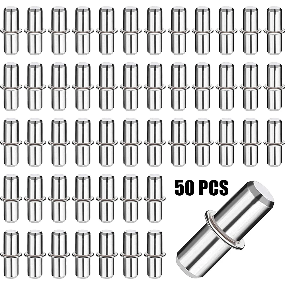Description Picture 2 of itemBracket Shelf Support Pegs Sturdy 5x16mm Easy Installion For Cabinet Furniture Closet Iron Nickel 100% Brand New