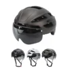 CJD XXL Adult Helmet Bike Helmet with USB Rechargeable Rear Light Detachable Magnetic Goggles for Men Women Cycling 3