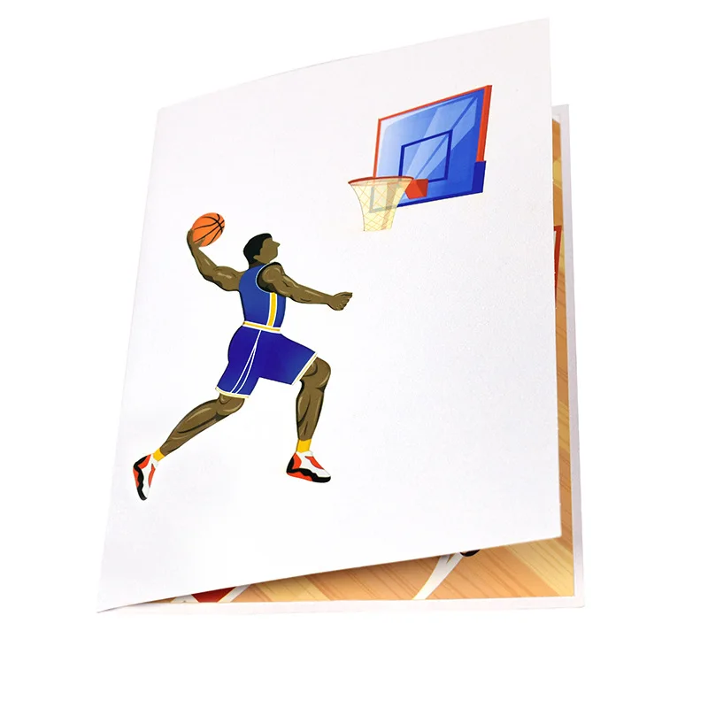 3D Pop-up Basketball Dunk Sports Theme Invitations Card Greeting Cards Set Creative Postcard Party Festival Gifts Boy Decoration greeting cards