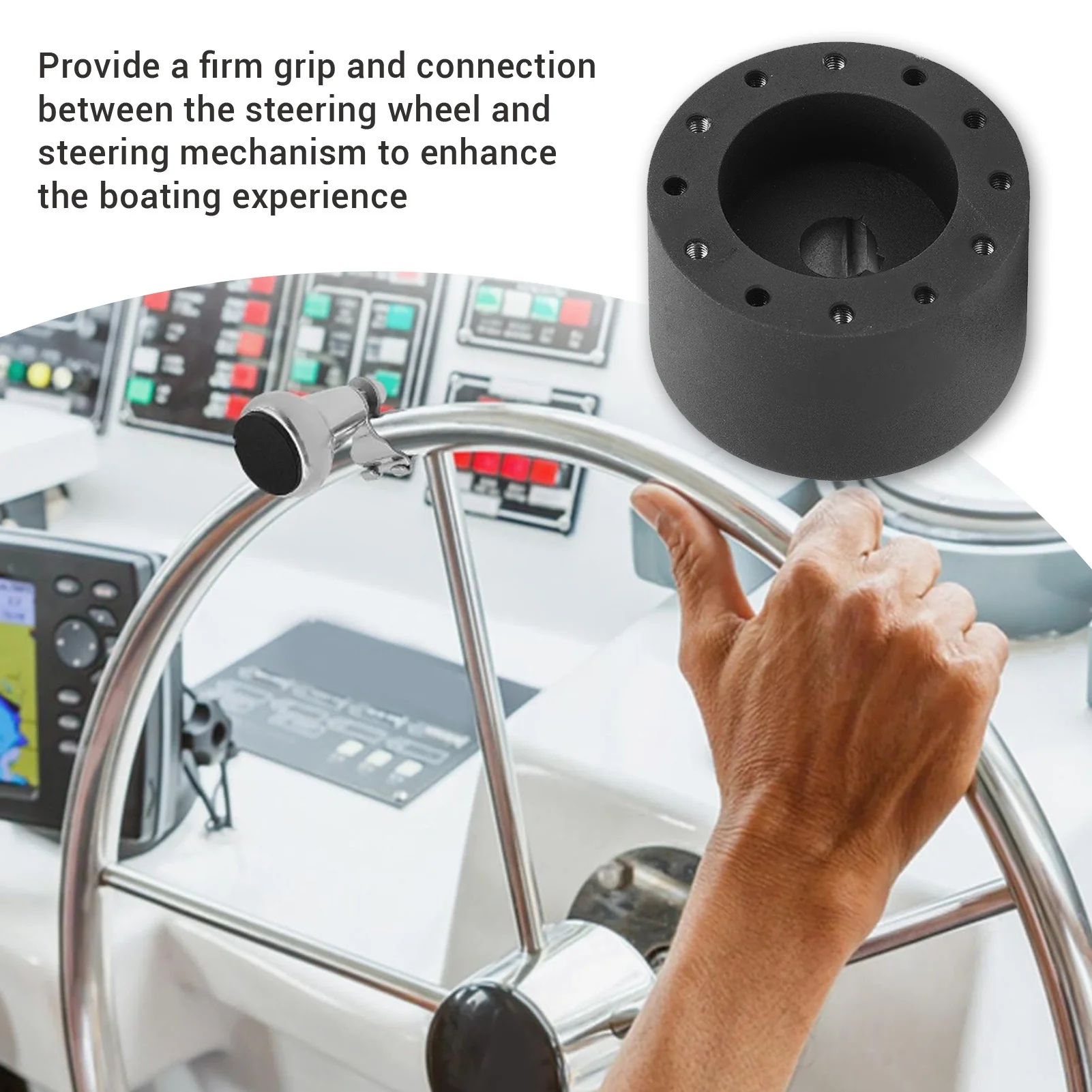Marine Steering Wheel Hub Adapter 3/4 inch Keyway Boat Hub Adapter Stable Connection Easy Installation High Hardness