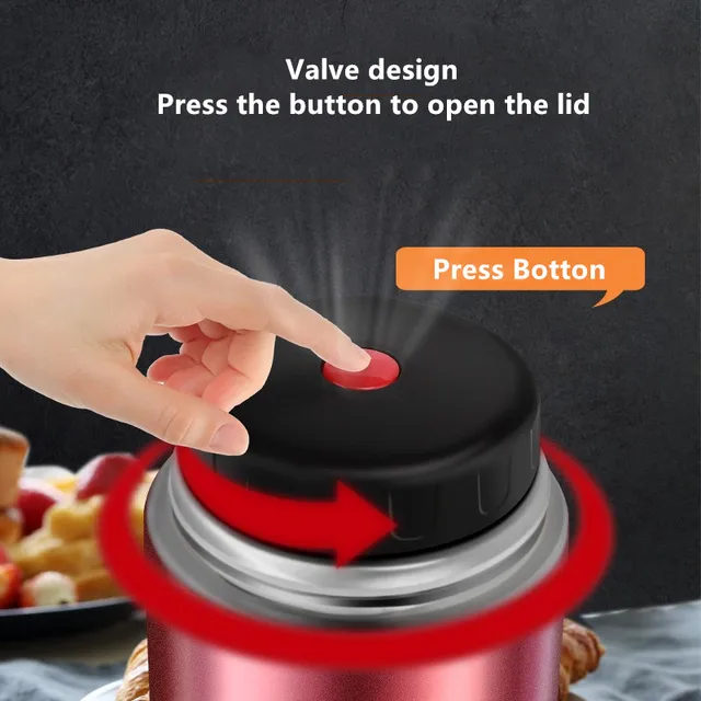 Boîte à déjeuner Thermos de grande capacité 800ML/1000ML, conteneurs portables en acier inoxydable pour aliments et soupe, flacons sous vide Thermocup 6