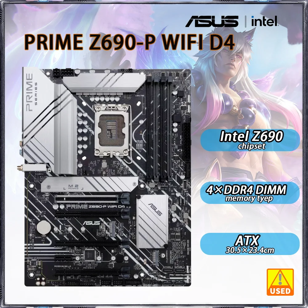 Scheda Madre Lga 1700 Asus Prime Z690-P Wifi D4 Adotta Chipset Intel Z690 4 X Ddr4 5333(Oc)Mhz 128Gb Pci-E 5.0 3 X M.2 4 Late Sata Iii Atx
