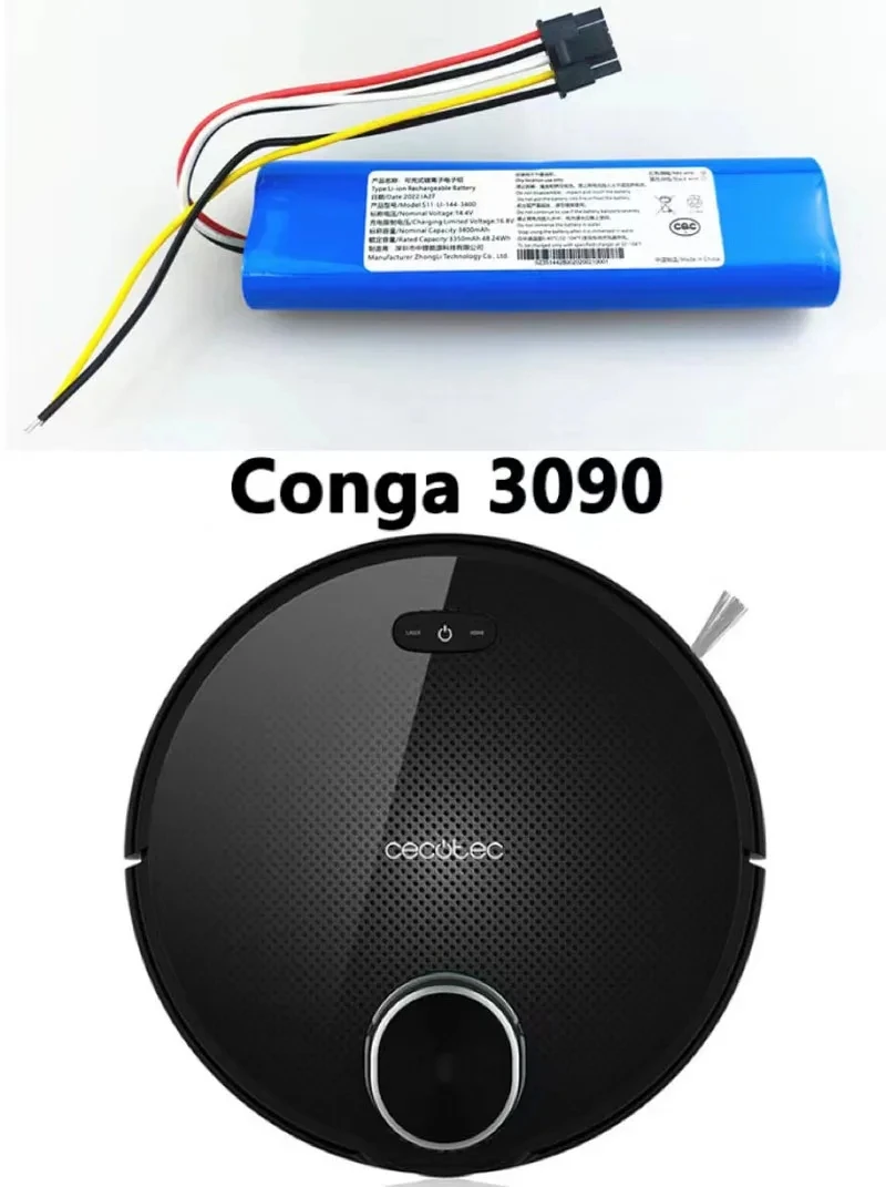 For CECOTEC CONGA 3090 3091 3092 1690 1890 2090 Robot Vacuum Cleaner  Battery Pack Replacement Accessories 14.4 Volts 12800mAh