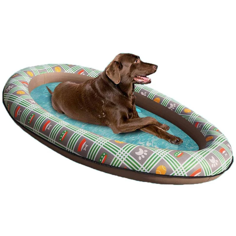 Inflatable Dog Pool Float Puppy River Raft Pet Doggie Swimming Pool Floaties Stay Dry Ride On Canvas Dog Float images - 6
